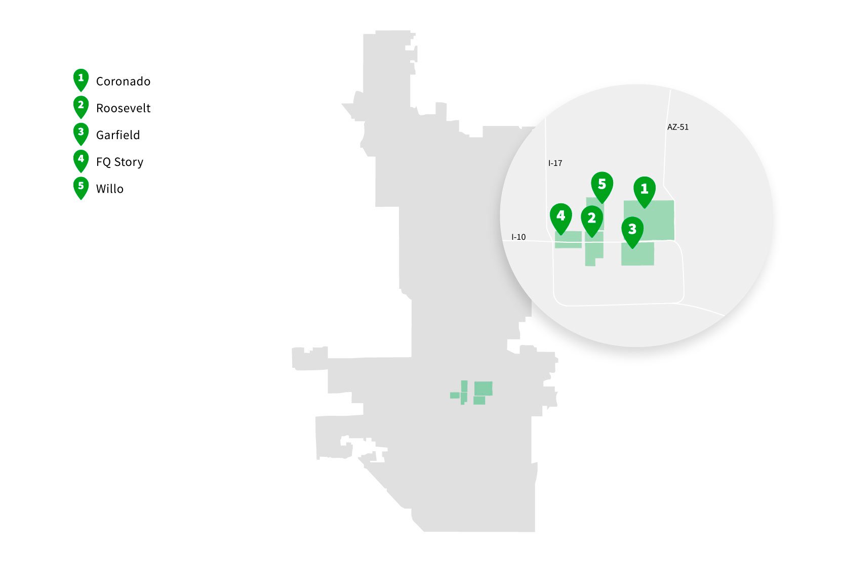 Map of historic neighborhoods in phoenix arizona