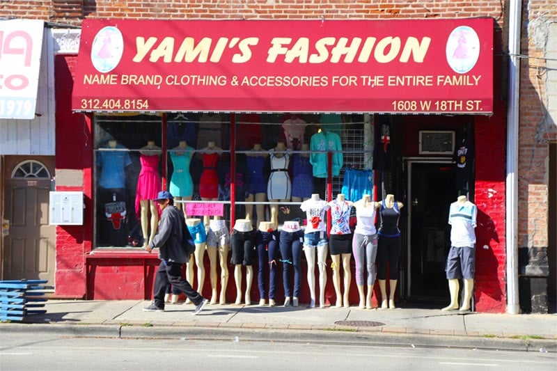 Exterior of Yami's Fashion retail store in Chicago.