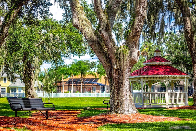 A park area with gazebo in Poinciana Villages Florida