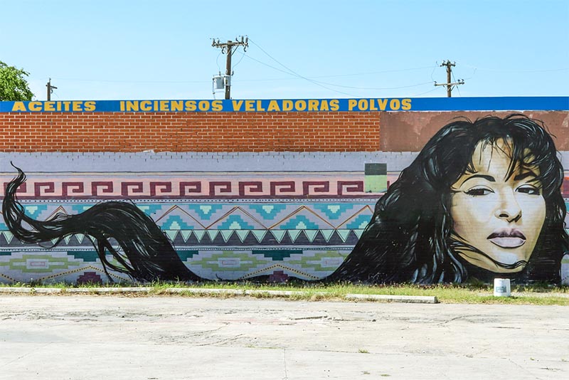 A mural of Selena on the South Side of San Antonio TX