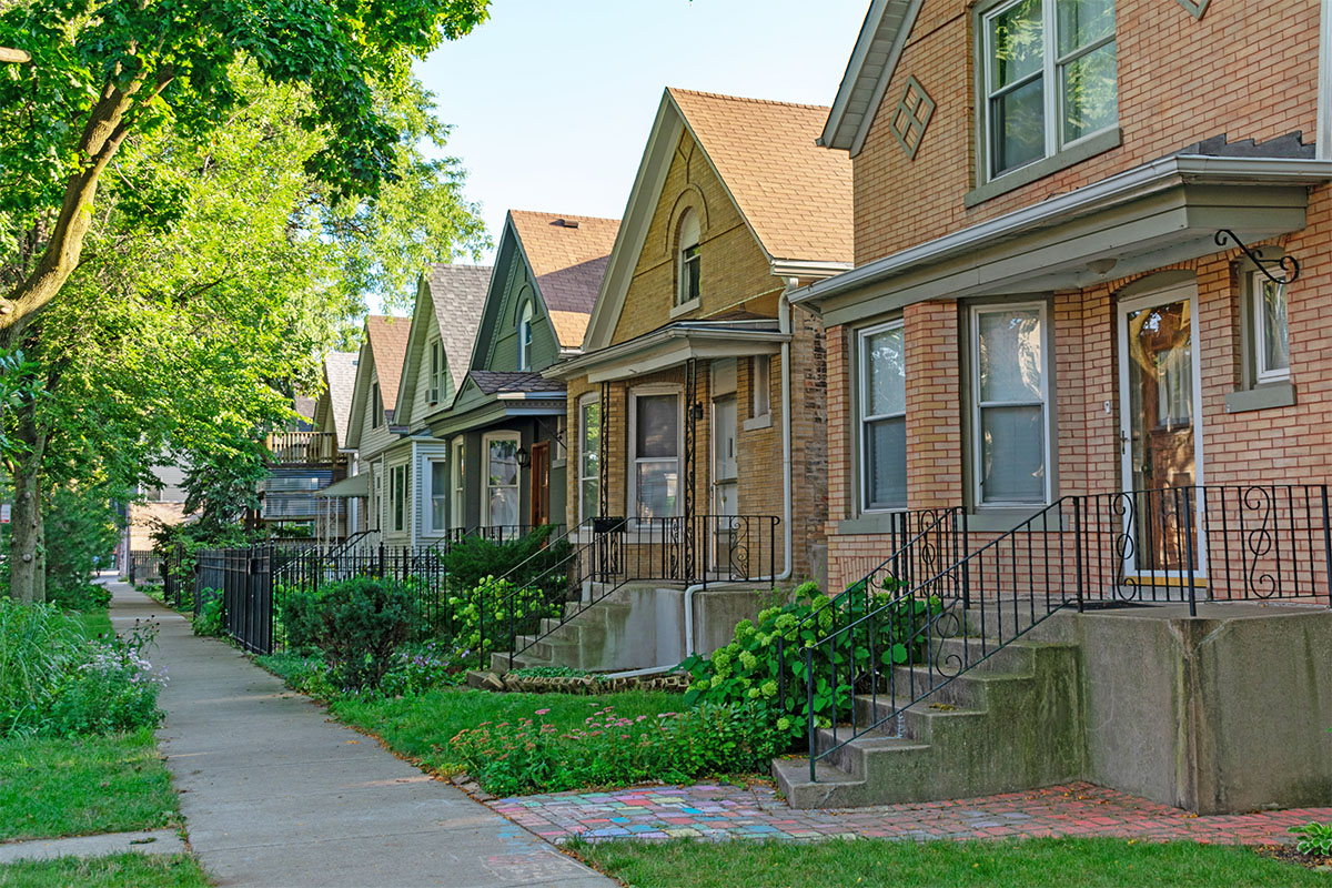 Bungalow houses in Chicago 