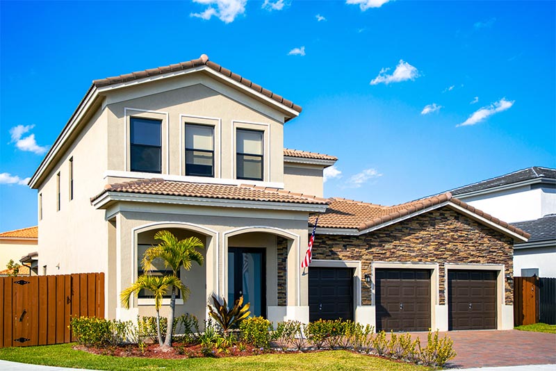 A new-construction two-story home just outside of Miami 