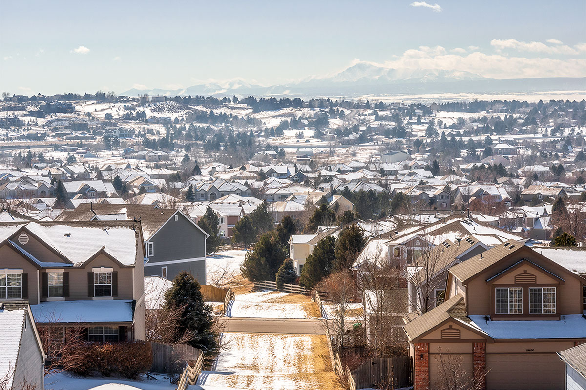 Arial view of houses in Colorado