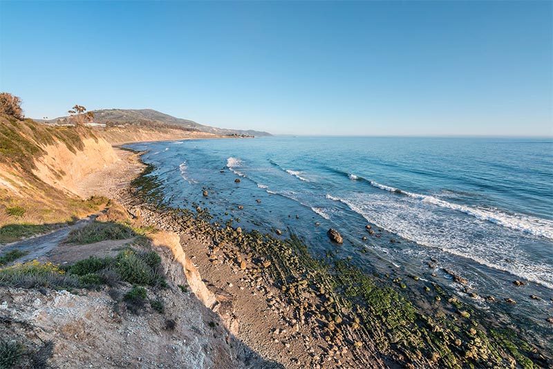 A beachfront scene in Carpinteria California