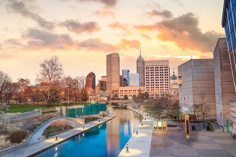 The Canal Walk in Downtown Indianapolis