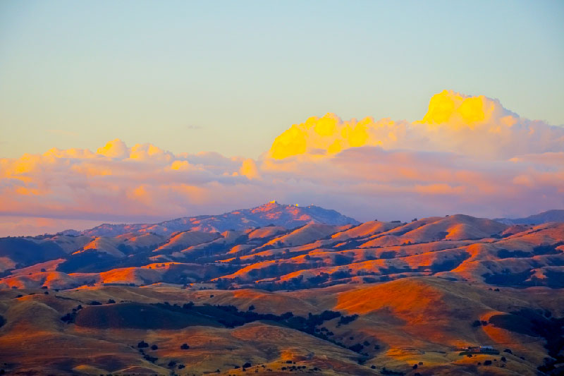 View of San Jose sunrise from Lick Observatory