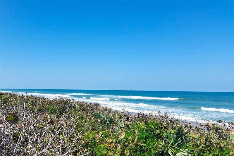 Beach scenery and the ocean landscape in Titusville Florida