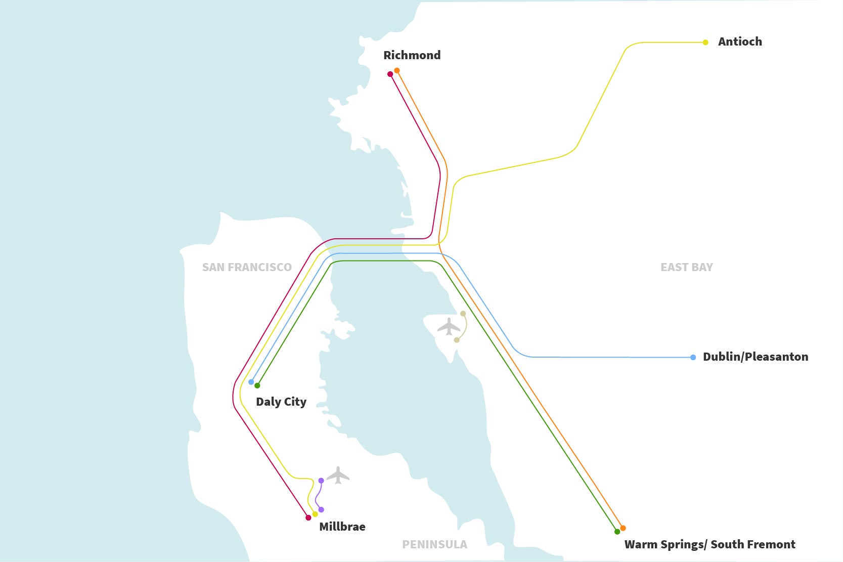 Map of BART