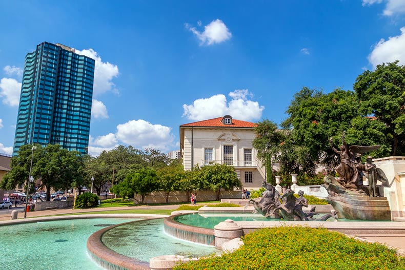 A fountain at the University of Texas in Austin, Texas