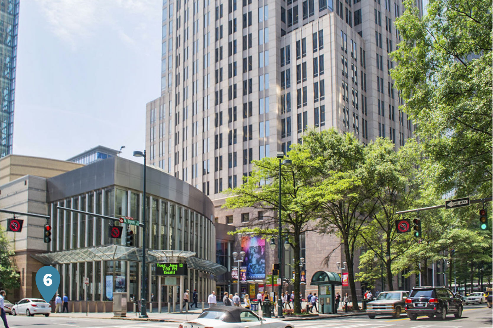 Exterior view of The Blumenthal Performing Arts Center’s Belk Theater in Charlotte, North Carolina