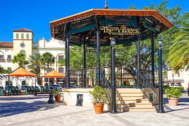 A gazebo in the center of the Villages in Florida