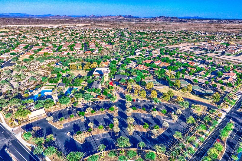 An aerial view of the Vistancia MPC in Arizona